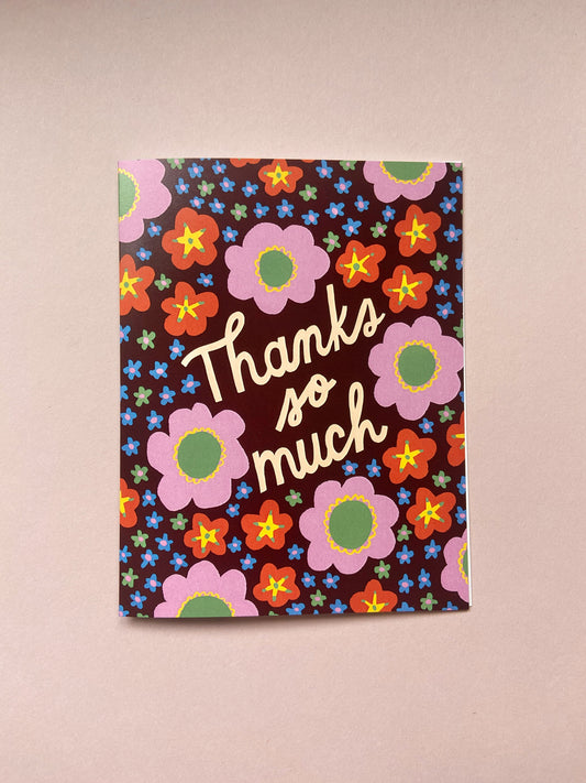 Party Flowers Thank You Greeting Card