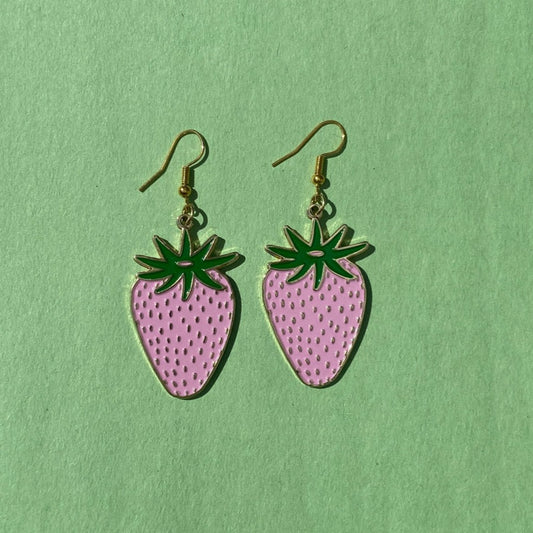Pink Strawberry Earrings