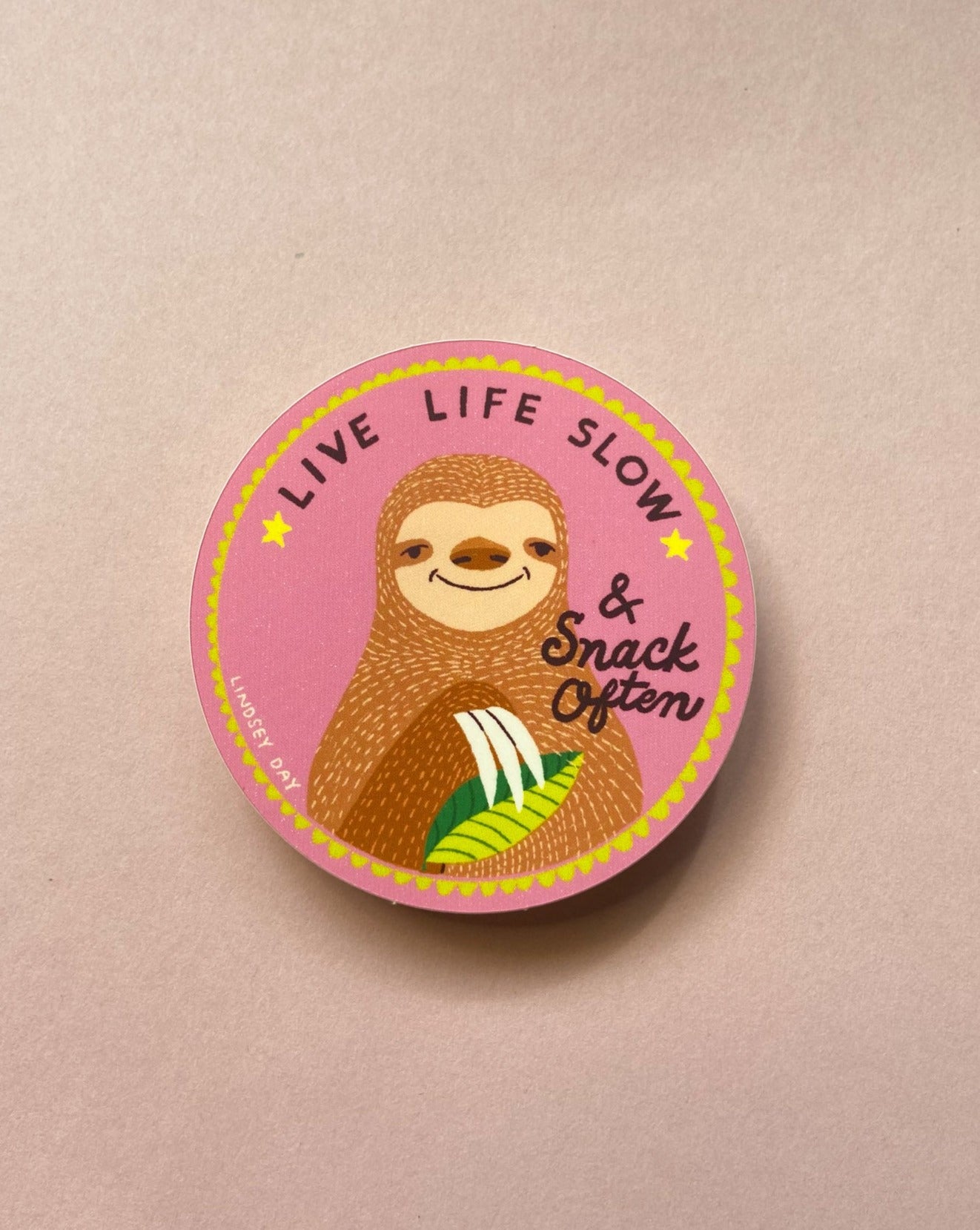 Live Life Slow Sticker, 3x3 in.