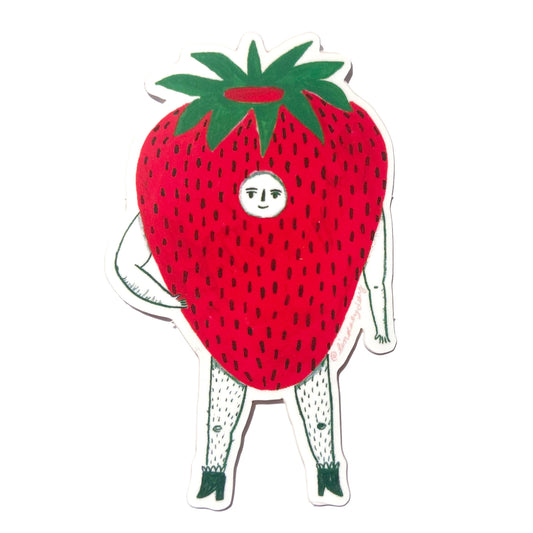 Mr. Strawberry Sticker, 2x3 in.