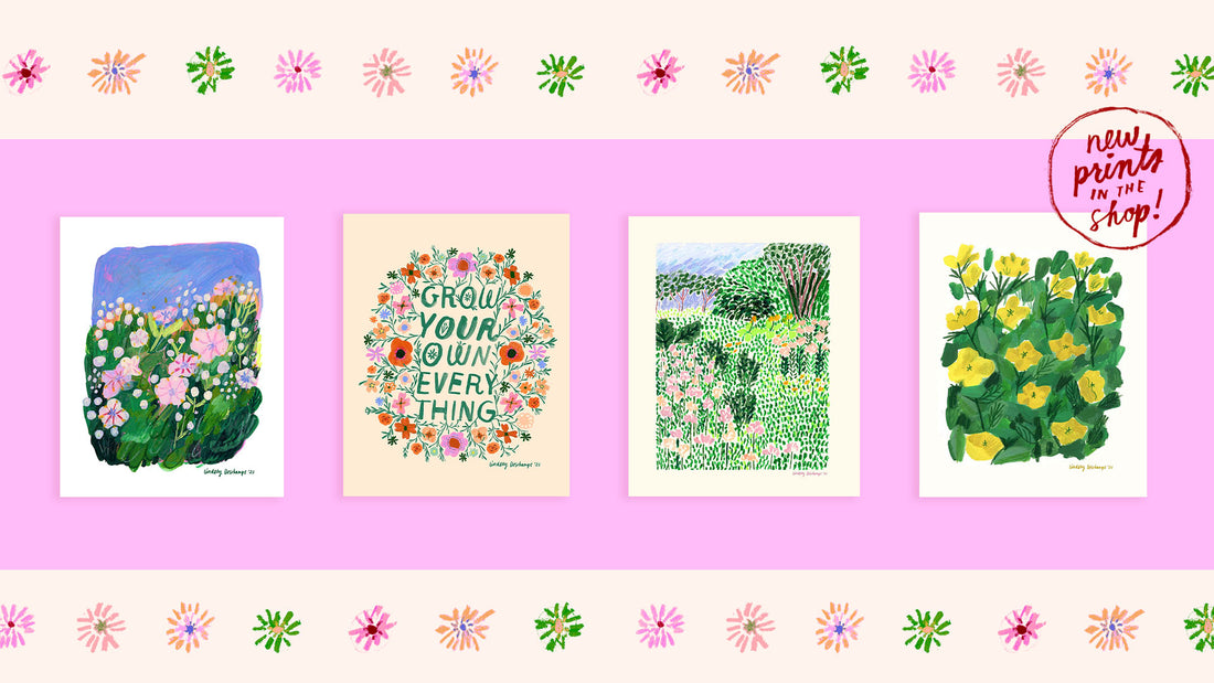 Funky florals – 4 new art prints in the shop!