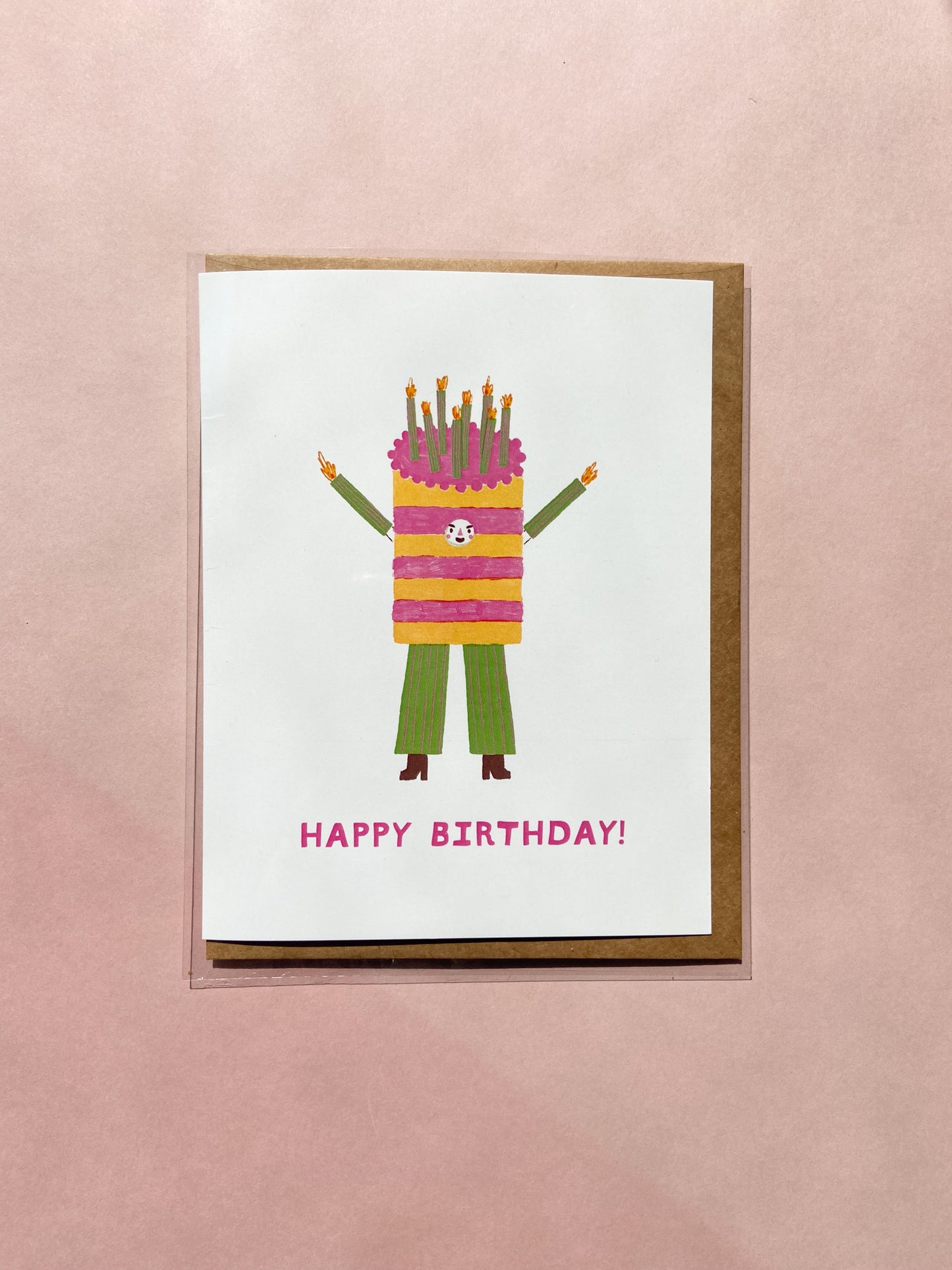 OMG Birthday Cake - Risograph Card