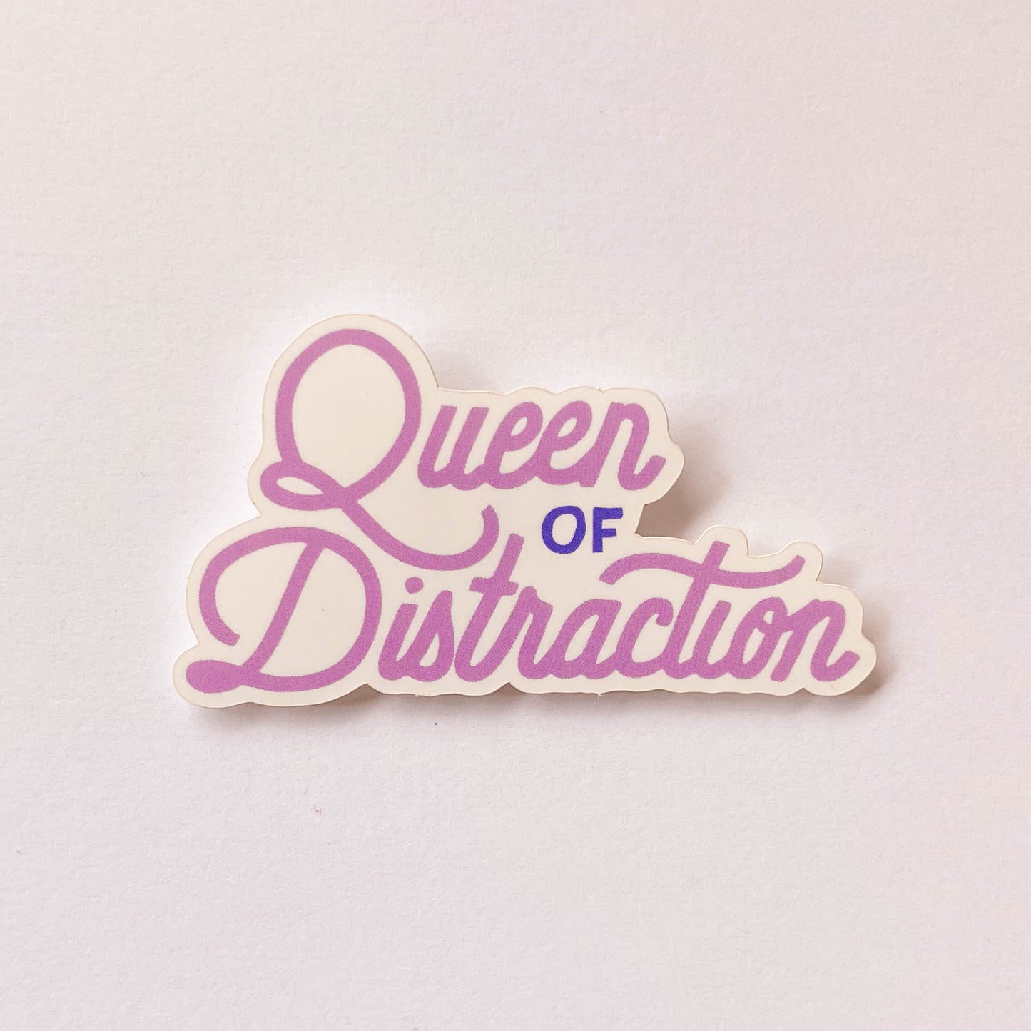 Queen of Distraction Sticker, 2x1 in.