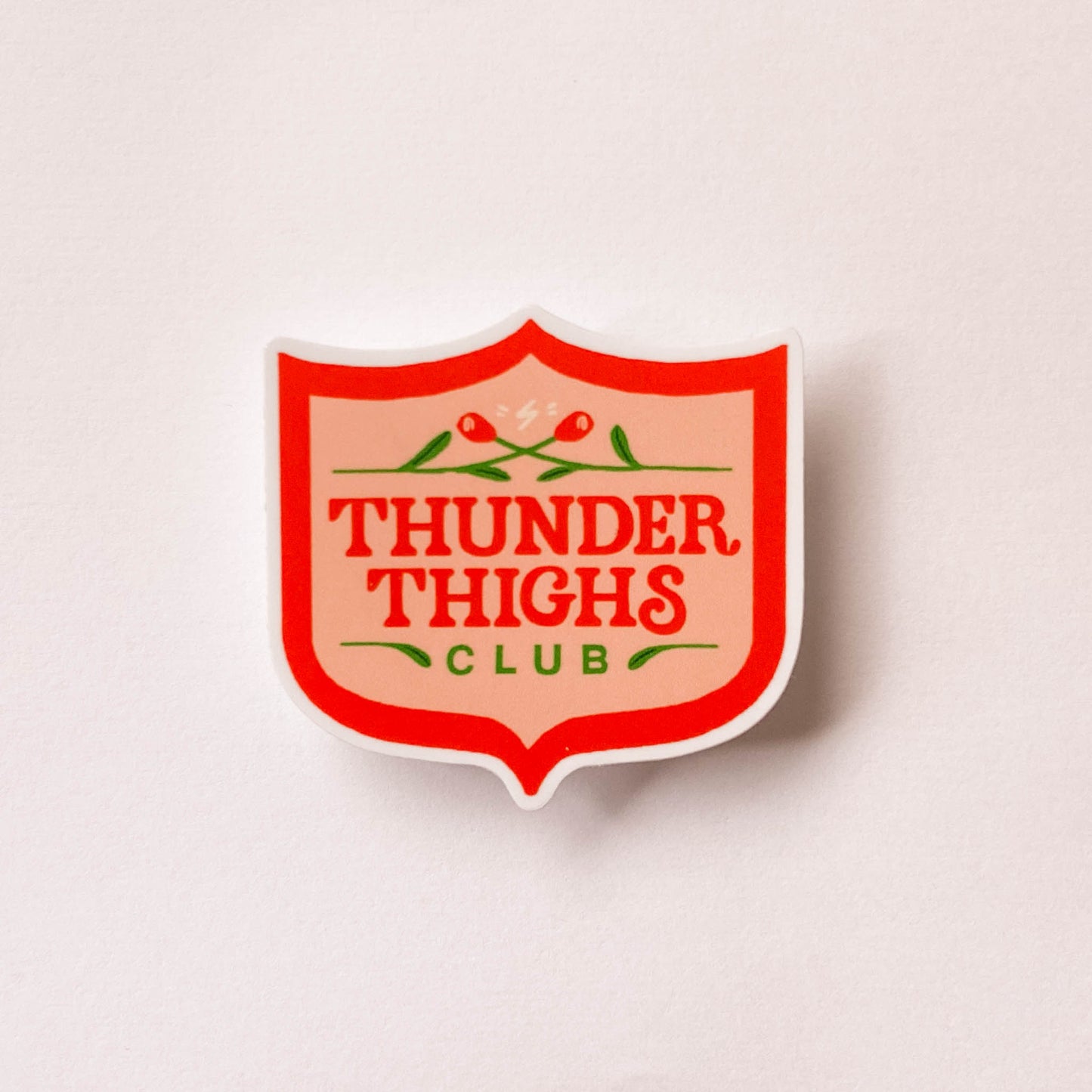 Thunder Thighs Club Sticker, 2x2 in.