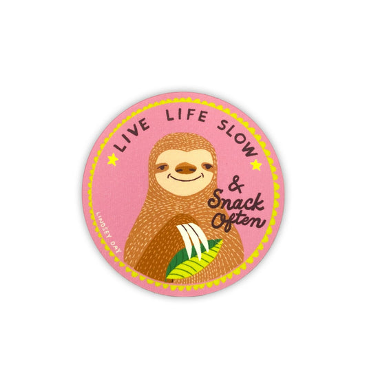 Live Life Slow Sticker, 3x3 in.