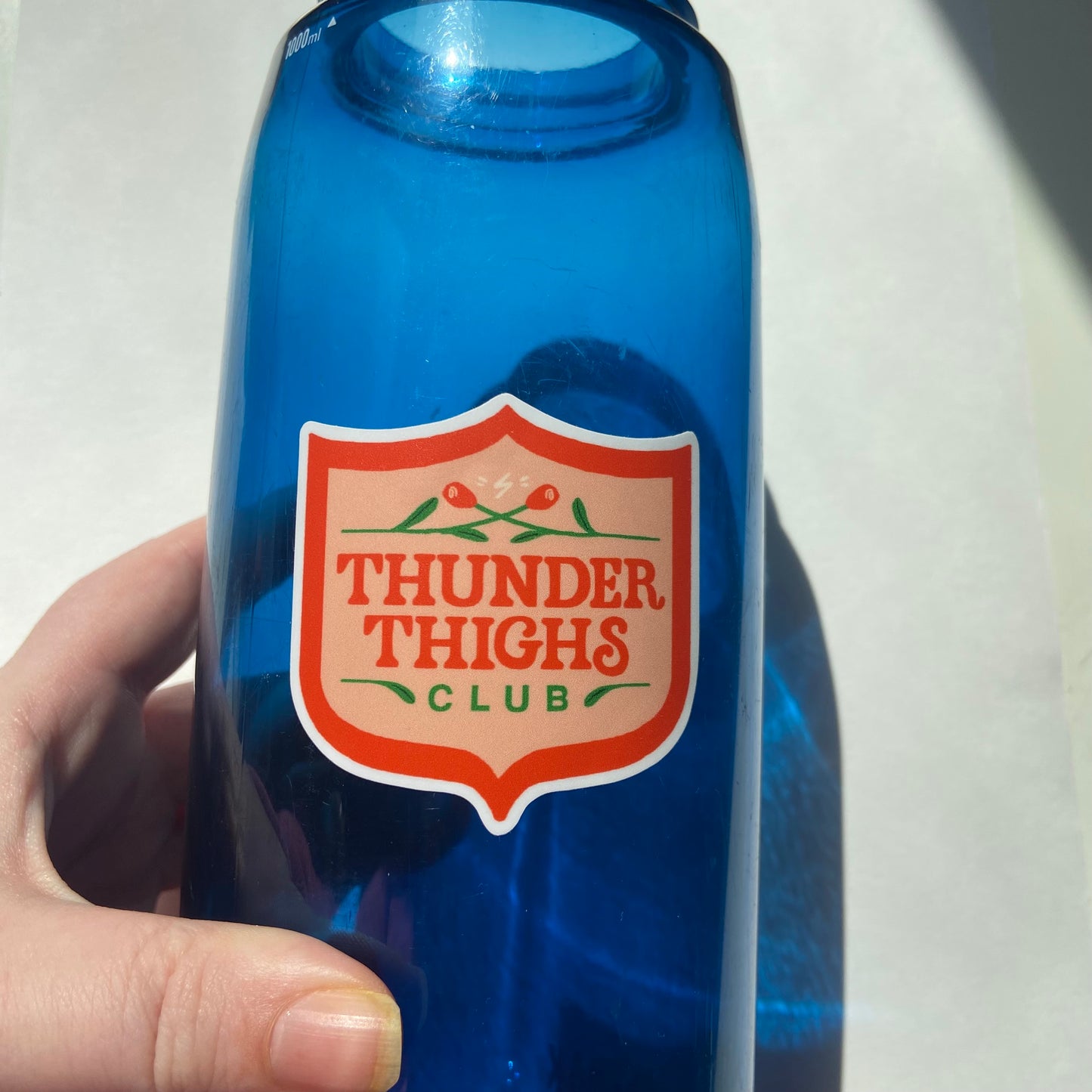 Thunder Thighs Club Sticker, 2x2 in.