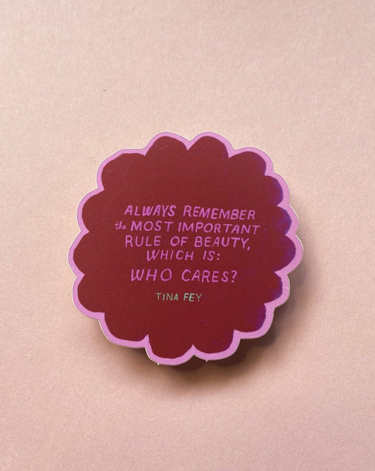 Who Cares Sticker, 3x3 in.