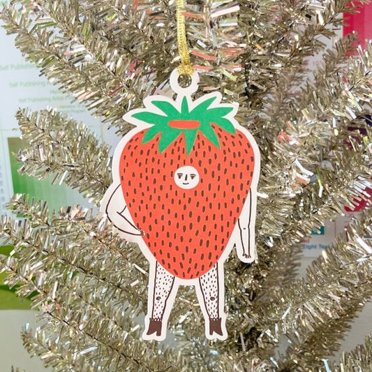 Mr. Strawberry Letterpress Ornament